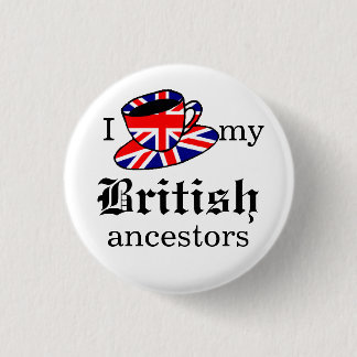 Badge Rond 2,50 Cm J'aime mon bouton britannique d'ancêtres