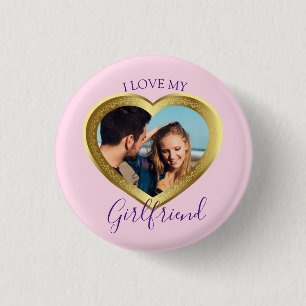 Badge Rond 2,50 Cm J'aime Mon cadeau de petite amie pour elle Valenti