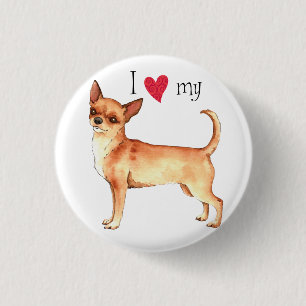 Badge Rond 2,50 Cm J'aime mon chiwawa
