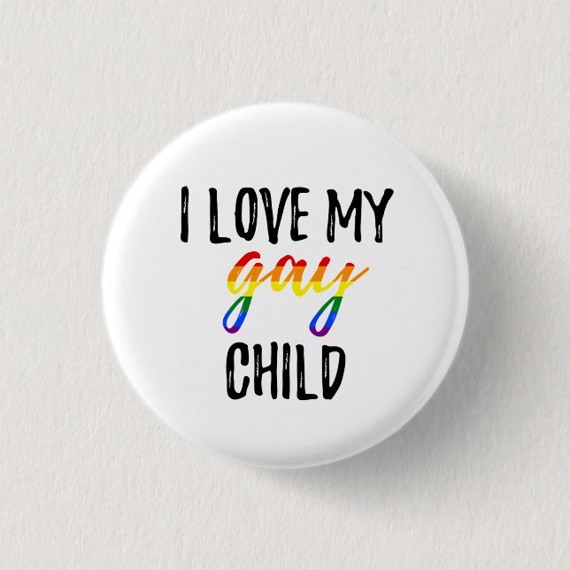 Badge Rond 2,50 Cm J'aime mon enfant gai (Devant)