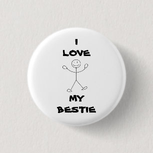 Badge Rond 2,50 Cm J'aime mon Pin de Bestie
