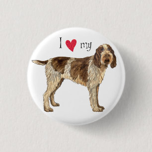 Badge Rond 2,50 Cm J'aime mon Spinone Italiano