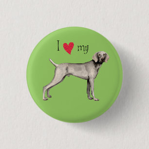 Badge Rond 2,50 Cm J'aime mon Weimaraner