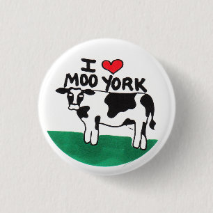 Badge Rond 2,50 Cm J'aime MOO York
