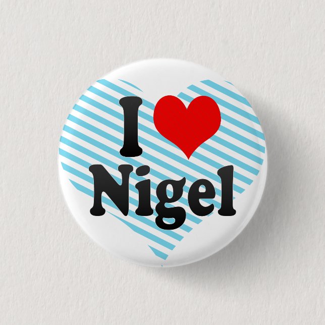 Badge Rond 2,50 Cm J'aime Nigel (Devant)