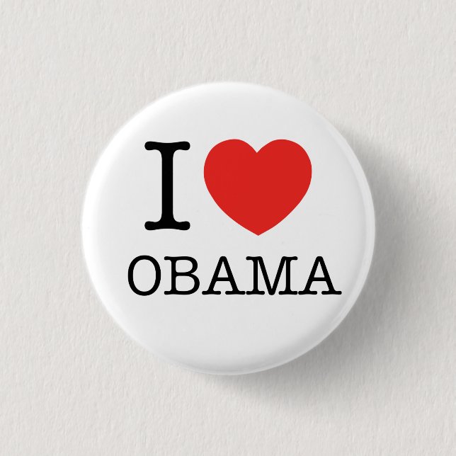 Badge Rond 2,50 Cm J'aime Obama (Devant)