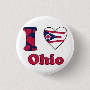 Badge Rond 2,50 Cm J'aime Ohio
