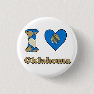 Badge Rond 2,50 Cm J'aime Oklahoma