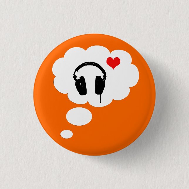 Badge Rond 2,50 Cm J'aime penser à la musique (Devant)