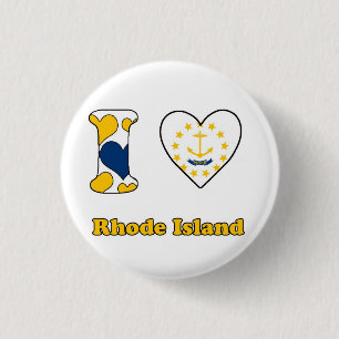Badge Rond 2,50 Cm J'aime Rhode Island