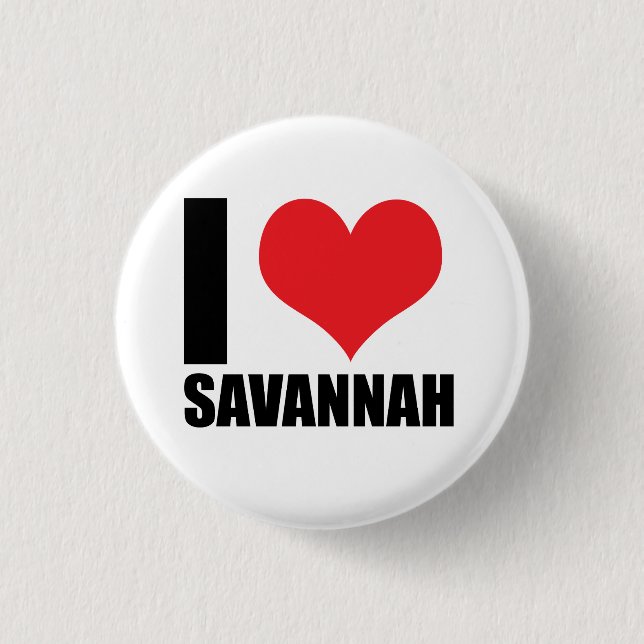 Badge Rond 2,50 Cm J'aime Savannah (Devant)