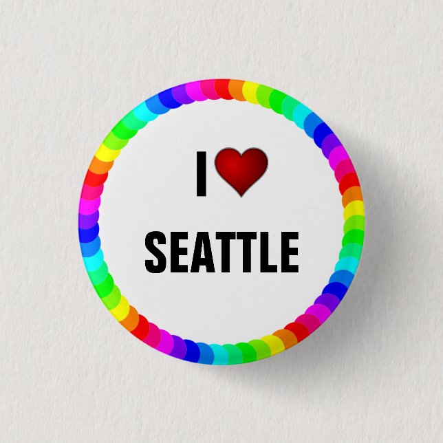 Badge Rond 2,50 Cm J'aime Seattle bouton pinback (Devant)
