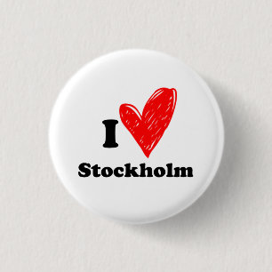 Badge Rond 2,50 Cm J'aime Stockholm