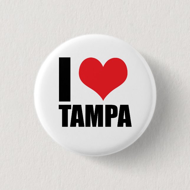Badge Rond 2,50 Cm J'aime Tampa (Devant)