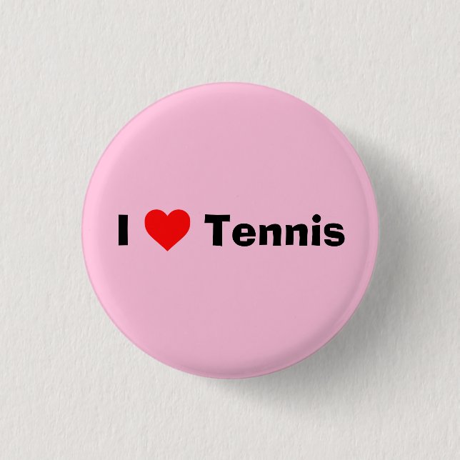 Badge Rond 2,50 Cm J'aime Tennis Pastel Pink (Devant)