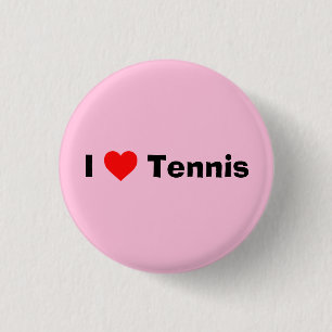 Badge Rond 2,50 Cm J'aime Tennis Pastel Pink