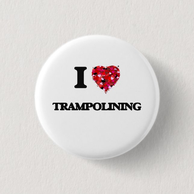 Badge Rond 2,50 Cm J'aime Trampolining (Devant)