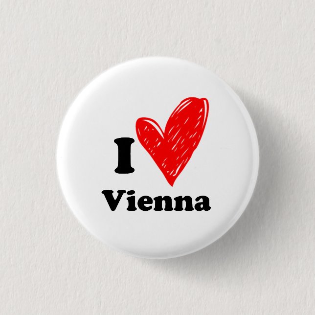 Badge Rond 2,50 Cm J'aime Vienne (Devant)