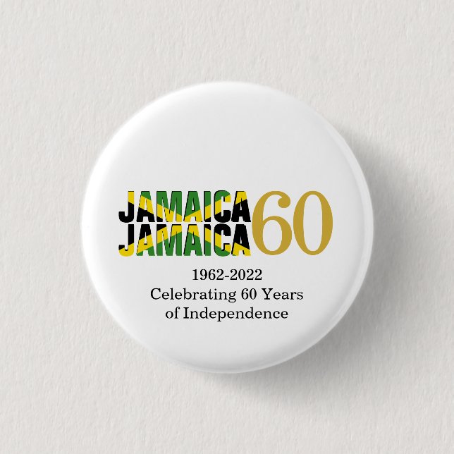 Badge Rond 2,50 Cm JAMAICA 60th Anniversary Independence (Devant)