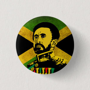 Badge Rond 2,50 Cm Jamaica Flag - hAILE sELASSIE i - Rasta Button