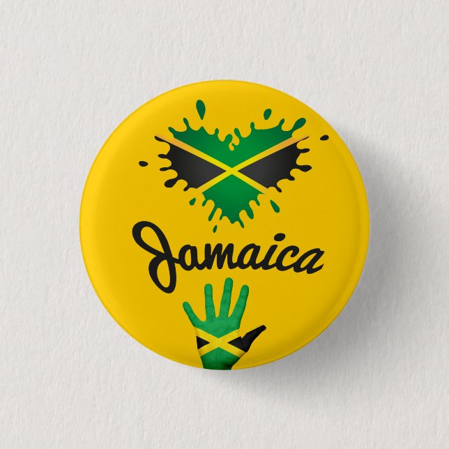 Badge Rond 2,50 Cm Jamaïcain Love Jah Rastafari Reggae Rasta Button (Devant)