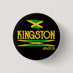 Badge Rond 2,50 Cm Jamaïque Fiers Jamaïcains Rasta Reggae Kingston