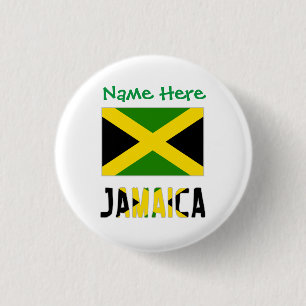 Badge Rond 2,50 Cm Jamaïque Jamaïque Drapeau vert ronde de personnali