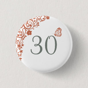Badge Rond 2,50 Cm Jardin de papillons en terre cuite numéro de scrip