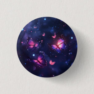 Badge Rond 2,50 Cm Jardin de papillons nocturnes célestes