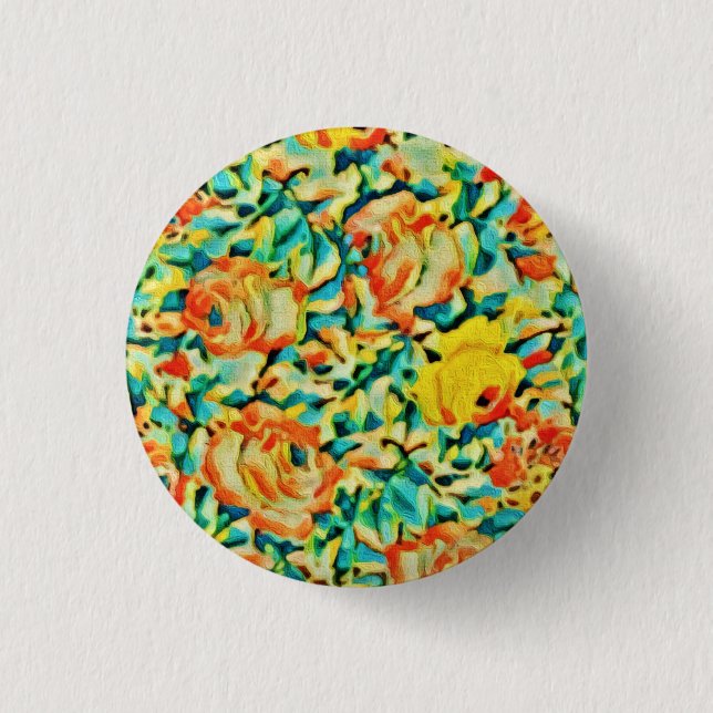 Badge Rond 2,50 Cm Jardin Fleur Rose sauvage d'été (Devant)