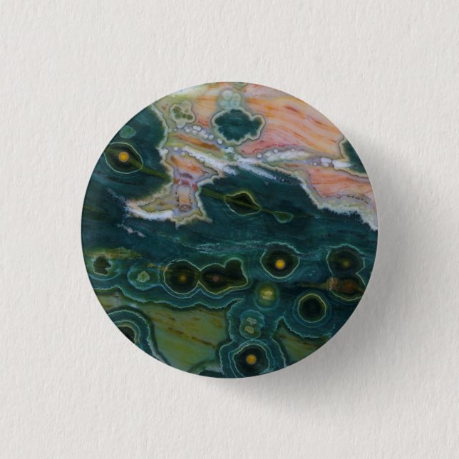 Badge Rond 2,50 Cm Jasper océan à taches vertes (Devant)