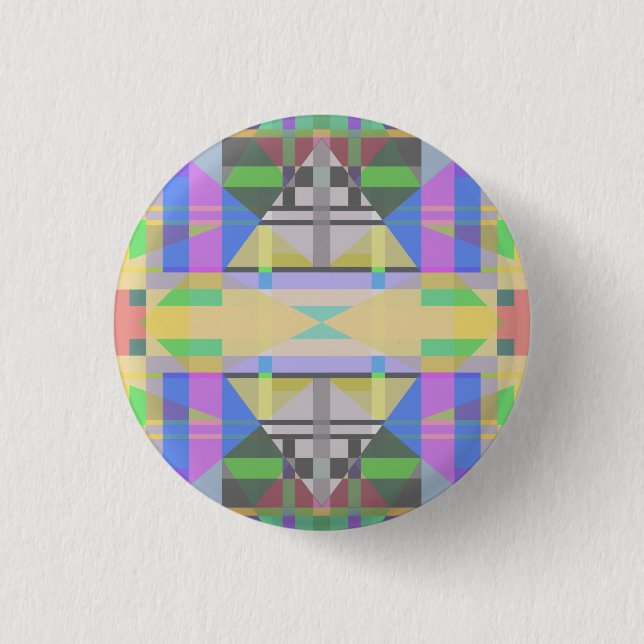 Badge Rond 2,50 Cm Jaune bleu violet géométrique (Devant)