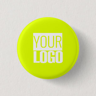 Badge Rond 2,50 Cm jaune fluorescent - ajoutez votre logo