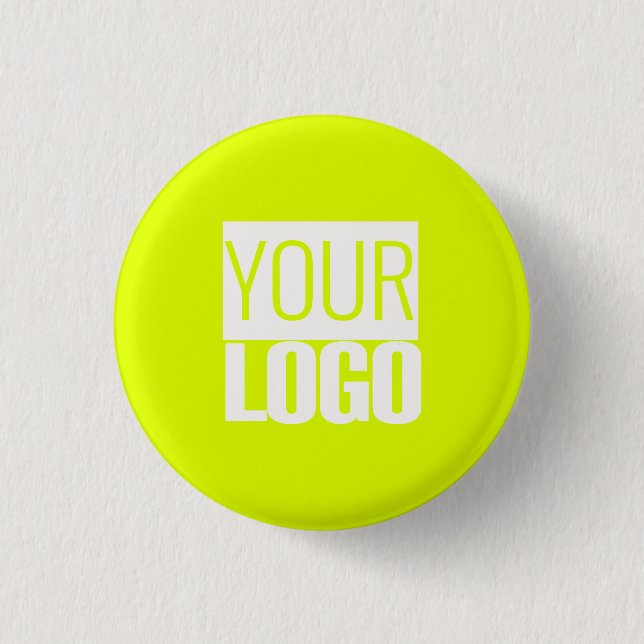 Badge Rond 2,50 Cm jaune fluorescent - ajoutez votre logo (Devant)