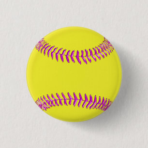 Badge Rond 2,50 Cm Jaune Personnalisé Pins de softball Glassy Pains 