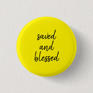 BADGE ROND 2,50 CM JAUNE SAUVÉ ET BÉNÉFICIÉ