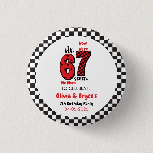 Badge Rond 2,50 Cm J'avais 6 ans, maintenant j'ai 7 ans – Double anni (Devant)