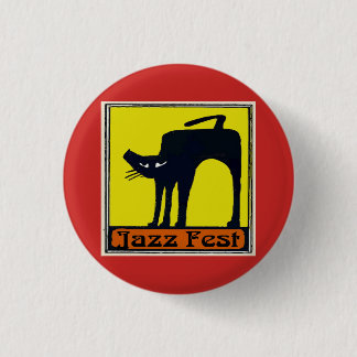 Badge Rond 2,50 Cm Jazz fest Black Cat ajouter du texte,