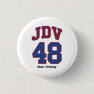 Badge Rond 2,50 Cm JDV 48 Rétro Style Universitaire Monogramme Vintag