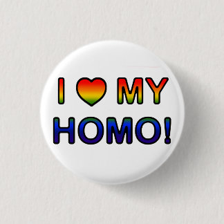 Badge Rond 2,50 Cm "Je (coeur) mon homo !" bouton