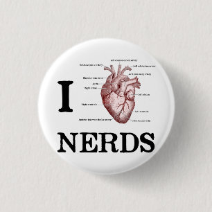 Badge Rond 2,50 Cm Je Coeur Nerds