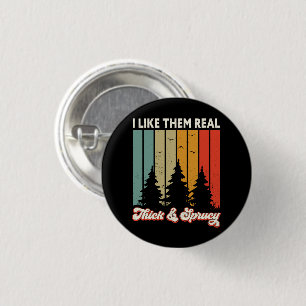 Badge Rond 2,50 Cm Je les aime Real Épais et Sprucey Arbre Rétro Noël