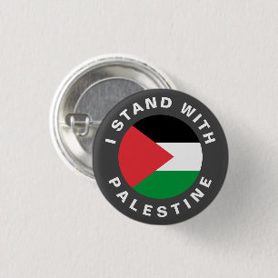 Badge Rond 2,50 Cm Je me tiens avec le drapeau de la Palestine person