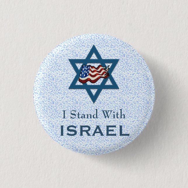 Badge Rond 2,50 Cm Je me tiens avec l'Israël (Devant)