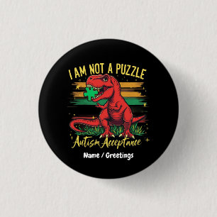 Badge Rond 2,50 Cm Je ne suis pas un puzzle embrassant l'acceptation 