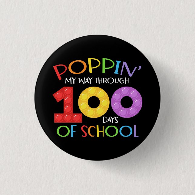 Badge Rond 2,50 Cm Je passe 100 jours à l'école (Devant)