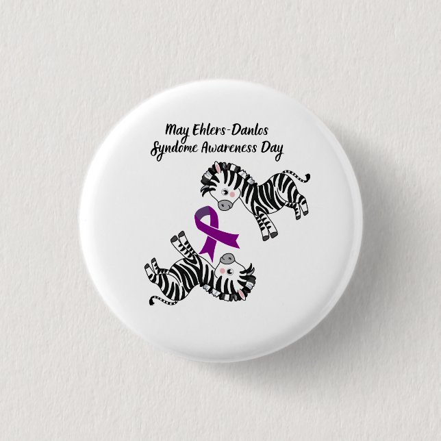 Badge Rond 2,50 Cm Je porte ce ruban pour EDS Aware (Devant)