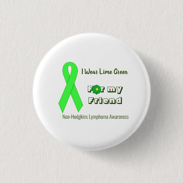 Badge Rond 2,50 Cm Je porte la conscience de lymphome non Hodgkinien (Devant)
