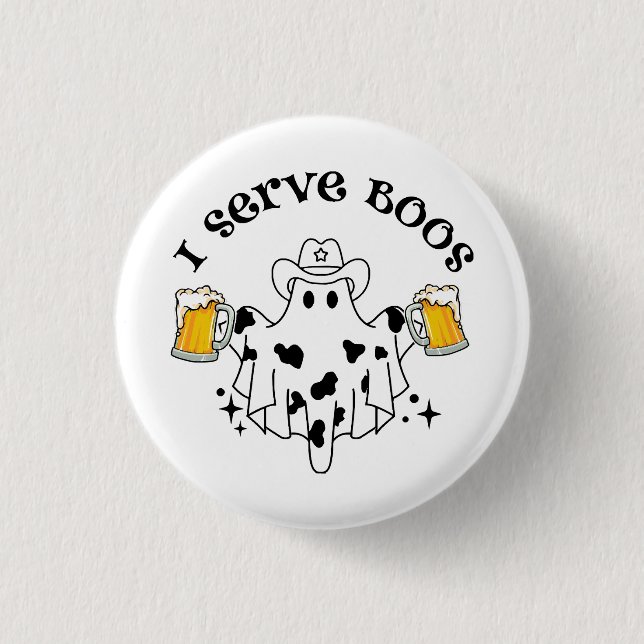 Badge Rond 2,50 Cm Je sers Boos ! Barre éffrayant (Devant)