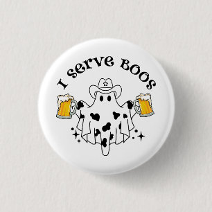 Badge Rond 2,50 Cm Je sers des Boos! Barman effrayant